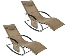 Sobuy ,2 x supamasis krėslas, poilsio krėslas, lauko baldai, 2 sėdimos vietos, pilka, OGS28-BRx2