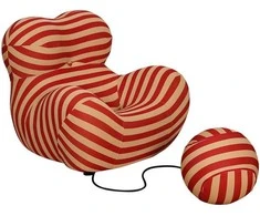 Fotelis Kėdė su pufu, Nua, 76x68x63 cm, 32x32x32 cm, Bežinė, Raudona