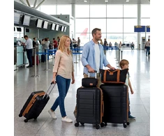 Kelioninis Promotions 5 dalių lagaminų rinkinys su TSA spyna ir sukiojamaisiais ratukais, juodas
