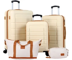 Kelioninis Promotions Lagaminų rinkinys 48,5x30x75 cm Smėlio spalvos