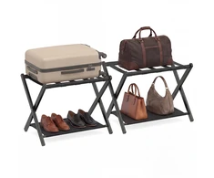 Kelioninis Promotions Lagaminų stovas rinkinys 68x46x53 cm Juodas Bambukas
