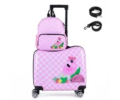 Kelioninis Promotions Vaikiškas lagaminų rinkinys 46x23x33 cm rožinis ir baltas, laikymas