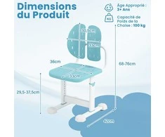 Kelioninis Promotions Vaikiškas rašomasis stalas su kėdute, aukščio reguliavimas, 42x36x67,5-75,5 cm, rožinė