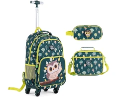Kelioninis Promotions Vaikiškas ratinis kuprinės komplektas, 3 dalių, 33,5x23,5x103 cm, žalias