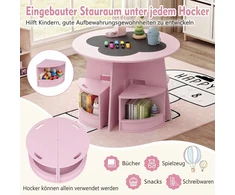 Kelioninis Promotions Vaikiškas stalas ir kėdžių komplektas 70x70x49 cm Rožinis MDF