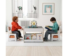 Kelioninis Promotions Vaikiškas stalas ir kėdžių komplektas, 61.5x61.5x48 cm, balta pilka