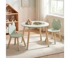 Kelioninis Promotions Vaikiškų stalelis ir kėdžių komplektas 60x60x44 cm žalia mediena
