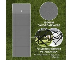 Outsunny sulankstoma kempingo lova, kelioninė lova su šonine kišene, čiužiniu, neslystanti, svečių lova, atlaikanti iki 150 kg, lauko, Oksfordo audinys, juoda, 190 x 67 x 37 cm