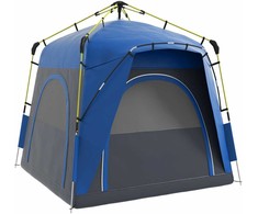 Outsunny kupolinis palapinės 4 asmenims, lengva, stabili, atspari vandeniui, UV 50+, iššokanti stovyklavietės palapinė su kabliuku, durimis, langu, grindų paklotu, šeimynine palapine su 1000 mm vandens stulpeliu, palapinė stovyklavimui, kelionėms, žygiams, sodui.