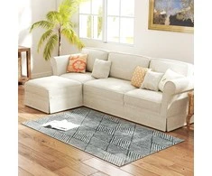 HOMCOM kilimas svetainei, modernaus stiliaus, plaunamas, 150 x 80 cm, tamsiai pilkos spalvos