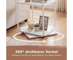KNYGA Promotions Besisukantis knygų stovas, 4 aukštų knygų bokštas, 40x40x115 cm, balta, metalinis rėmas