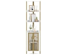 KNYGA Promotions Kampinė lentyna, 32x32x170 cm, balta, metalas