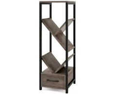 KNYGA Promotions Knygų lentyna, 30,5x30,5x91,5 cm, Pilka ir juoda