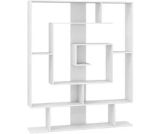 KNYGA Promotions Knygų lentyna, 7 lygio geometrinė, 125x22x150 cm, balta