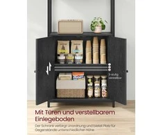 Songmics Vasagle Knygų lentyna 24 x 60 x 159,5 cm juodmedžio juodos-juodos-juodos-juodos spalvos