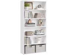 Songmics VASAGLE knygų lentyna su 6 atviromis lentynomis 24 x 80 x 160,7 cm debesų baltumo