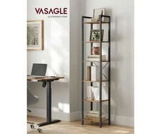 Songmics Vasagle 6 lygių lentyna 30 x 40 x 187,5 cm senovinė ruda-juoda