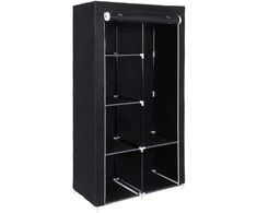 Songmics Audinys drabužių spinta 170 x 88 cm juoda