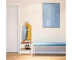 Relaxdays Drabužių stovas, 129x42x32 cm, balta