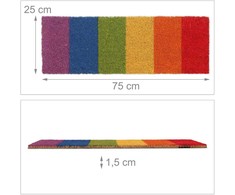 Kodustaar vaivorykštis 75x25 kokoso pluošto durų kilimėlis