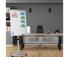 Relaxdays Flipchart lenta, 100x70 cm, balta