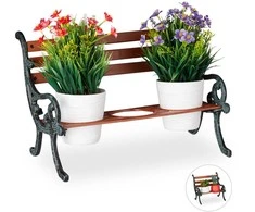 Relaxdays Gėlių suolelis, 24.5x40x22 cm, ruda
