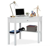 Relaxdays Kampinis rašomasis stalas, 76x107x72 cm, balta