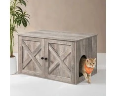 Songmics Katės kraiko dėžės spintelė, 80x53x49,2 cm, pilkšvai ruda