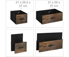 Relaxdays Komoda, 96.5x60x41.5 cm, ruda, juoda