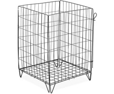Relaxdays Komposto dėžė, metalinis tinklelis, 68x46x46 cm, juoda