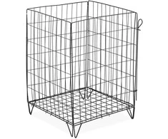 Relaxdays Komposto dėžė, metalinis tinklelis, 68x46x46 cm, juoda