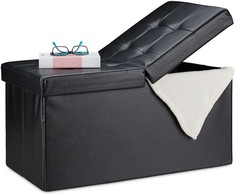 Relaxdays Dirbtinės odos daiktadėžė-suoliukas su dangčiu