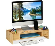 Laikiklis Relaxdays Monitoriaus stovas, 15.5x62.5x28 cm, ruda
