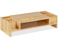 Laikiklis Relaxdays Monitoriaus stovas, 15.5x62.5x28 cm, ruda
