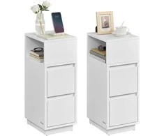 Songmics Naktinis staliukas, 25x30x65 cm, balta