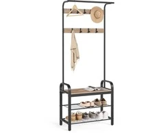 Songmics Vasagle Drabužių lentyna su 9 nuimamais kabliukais 33,7 x 72 x 183 cm