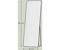Songmics Veidrodis 150x40 cm juodos spalvos