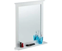 Relaxdays Sieninis veidrodis, 68x56x10 cm, balta