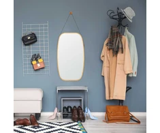 Relaxdays Sieninis veidrodis, 76.5x43.5x1.5 cm, rudas