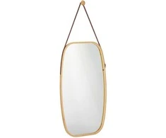 Relaxdays Sieninis veidrodis, 76.5x43.5x1.5 cm, rudas