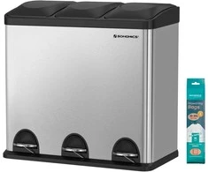Songmics Atliekų separatorius 54 litrai (3 x 18 L)