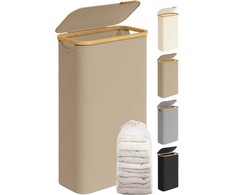 SONGMICS skalbinių krepšys 65 L su dangčiu 150 L 42 x 22,5 x 70,5 cm kamelės rudos spalvos