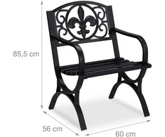 Relaxdays Sodo kėdė, 60x56x85.5 cm, juoda, metalas