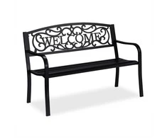 Relaxdays Sodo suoliukas, metalas, 127x61x87 cm, juoda