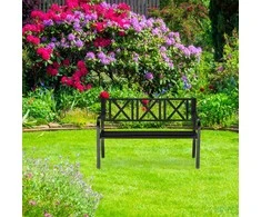 Relaxdays Sodo suoliukas, metalas, 81x127x56 cm, juoda