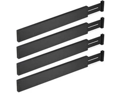 Relaxdays Stalčiaus pertvarų rinkinys, 4 dalys, 6x1,5x46-56 cm, juoda