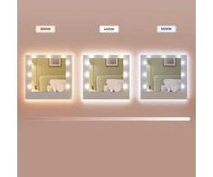 Songmics Kosmetinis staliukas su LED veidrodžiu ir spintelėmis 40 x 107 x 144 cm
