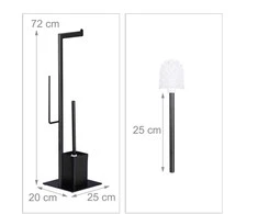 Relaxdays Handy WC rinkinys matinės juodos spalvos