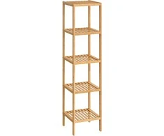 Songmics Bambukas 5 lentynos 33 x 33 x 146 cm siauras