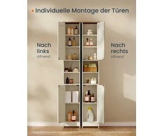Songmics Vonios spintelė 30x30x170 cm balta mediena